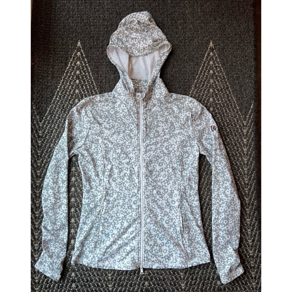 NWOT G/FORE Women’s Grey Floral Full Zip Golf Jacket Small